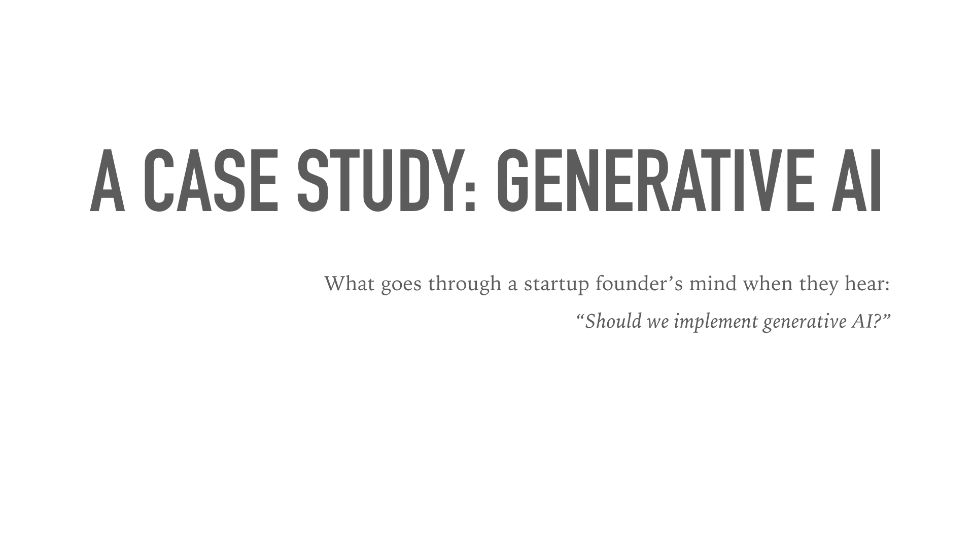 A great way of seeing the differences between a non-health startup vs a healthtech startup is to look at how they each interact with generative AI. For this section, assume the “typical startup” is a tech startup with a development team who are focused primarily on getting more users and impressing venture capitalists to get more funding.